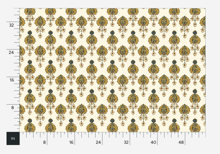 Atlanta Fabrics Pendant Blossom Ochre Fabric | Atlanta Fabrics