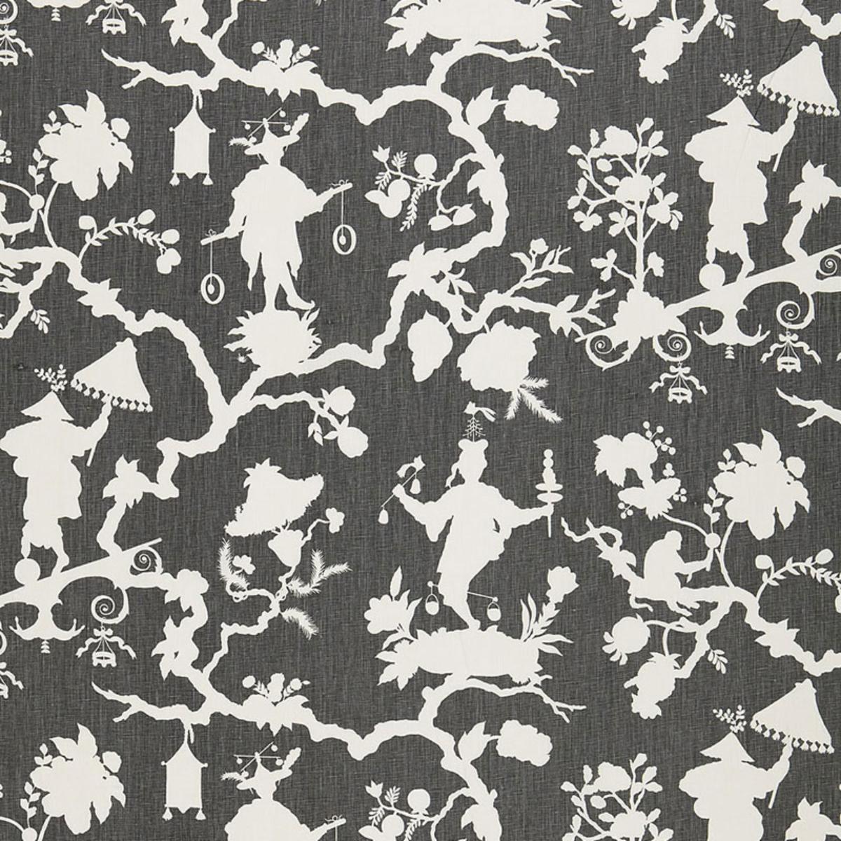 SHANTUNG SILHOUETTE PRINT SMOKE