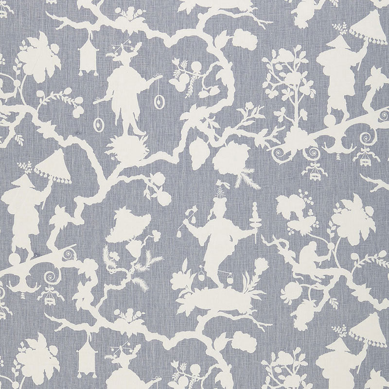 SHANTUNG SILHOUETTE PRINT  WISTERIA  FABRIC