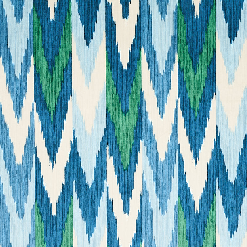 KASHGAR VELVET IKAT PEACOCK & EMERALD