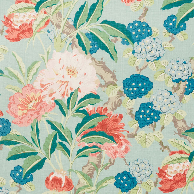 ENCHANTED GARDEN AQUA FABRIC