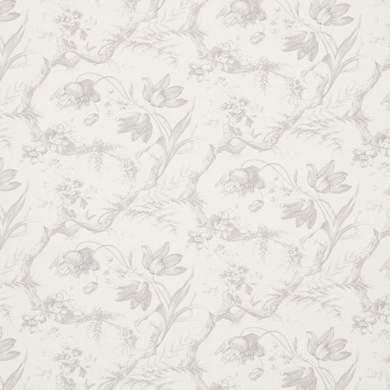 TOILE DE FLEURS GRISAILLE FABRIC