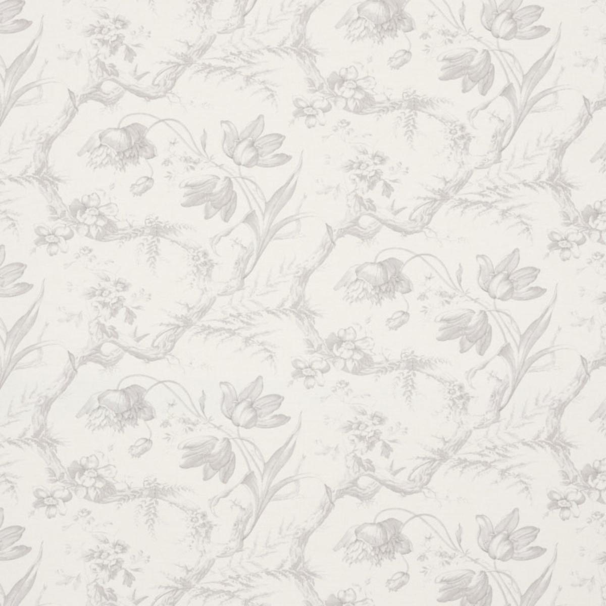 TOILE DE FLEURS GRISAILLE