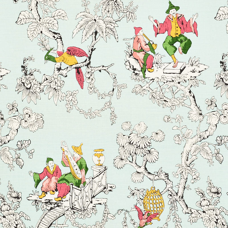 CHINOISERIE MODERNE AQUA FABRIC