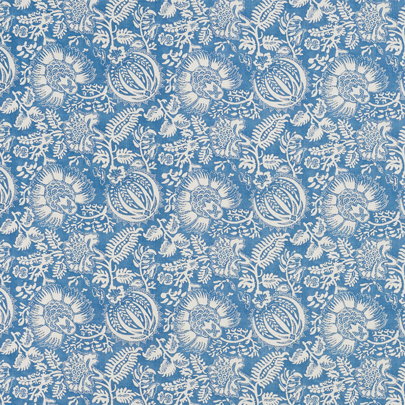 POMEGRANATE PRINT INDIGO FABRIC
