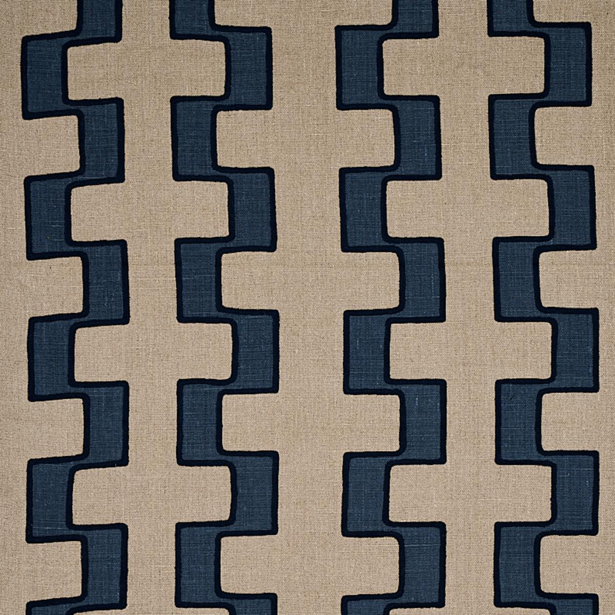 DIXON EMBROIDERED PRINT LINEN BLUE