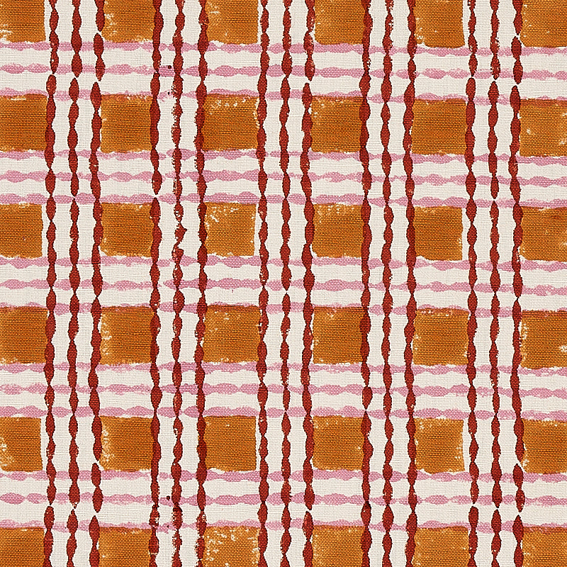 TRELLIS HAND BLOCK PRINT COPPER & ROSE