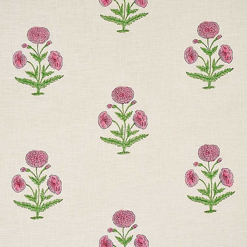 POPPY HAND BLOCK PRINT ROSE & GRASS