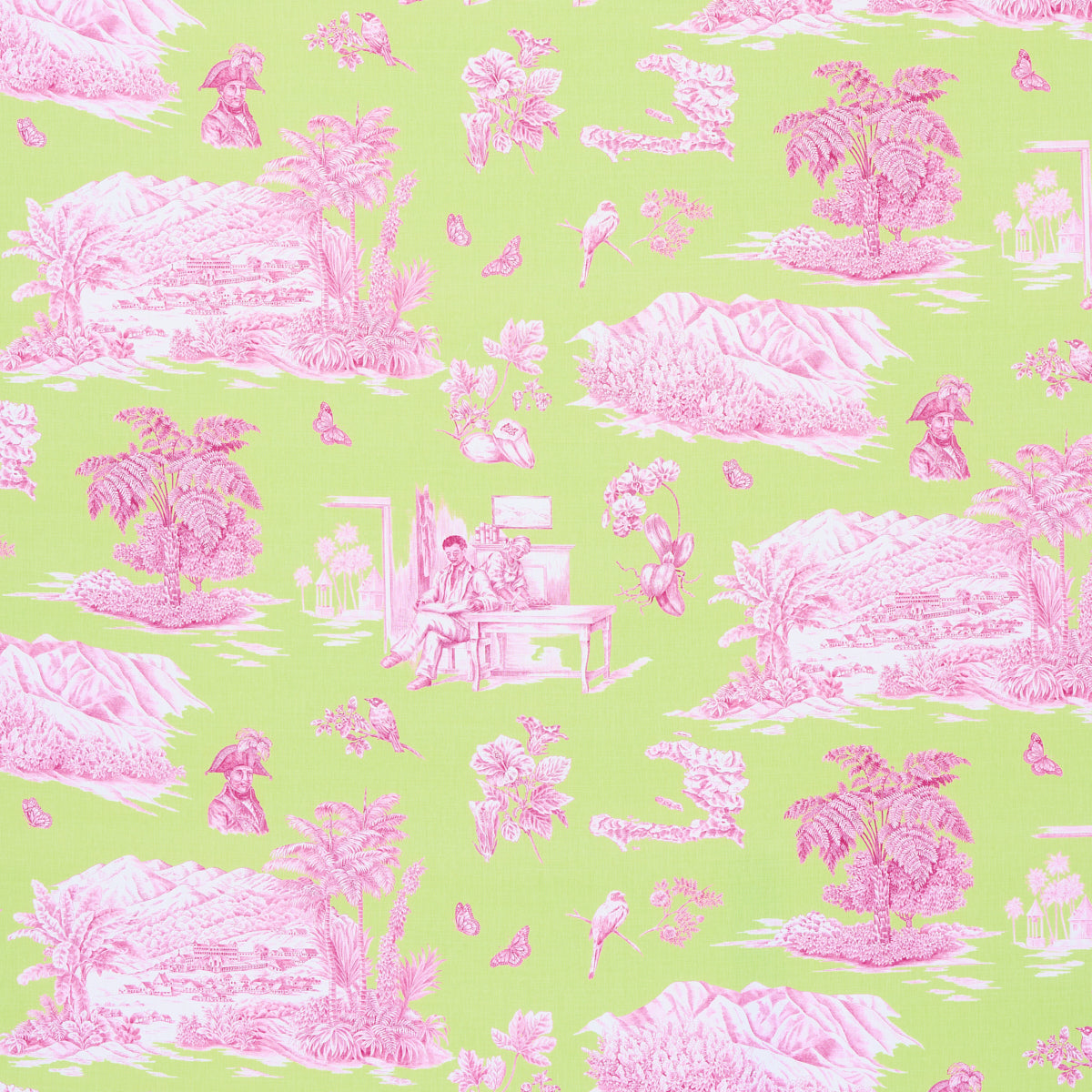 TOUSSAINT TOILE PINK & GREEN
