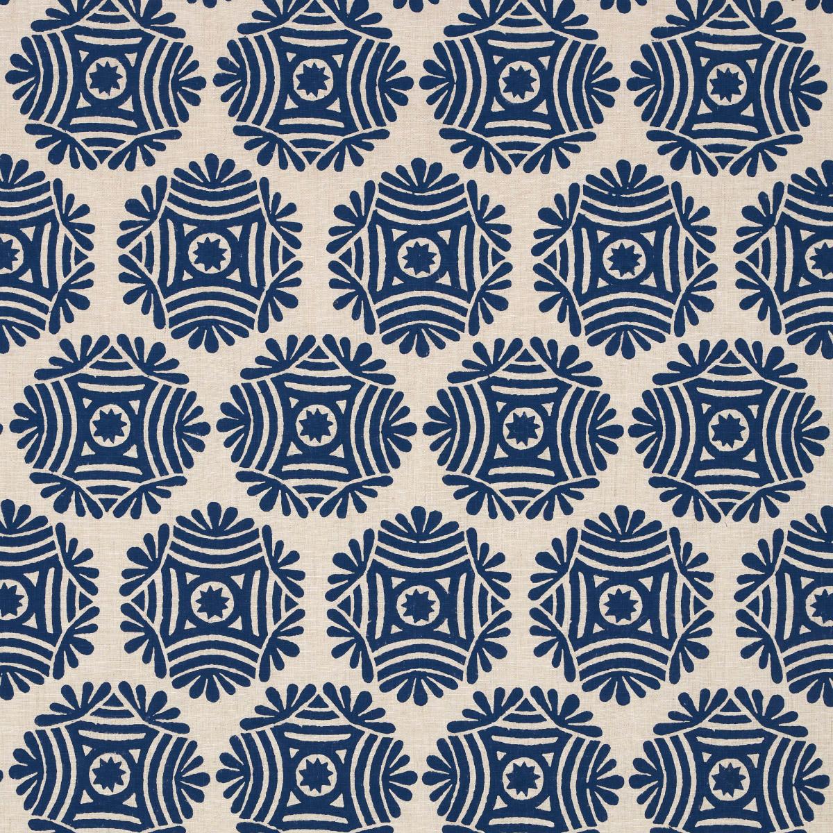 GILDED STAR BLOCK PRINT NAVY ON NATURAL