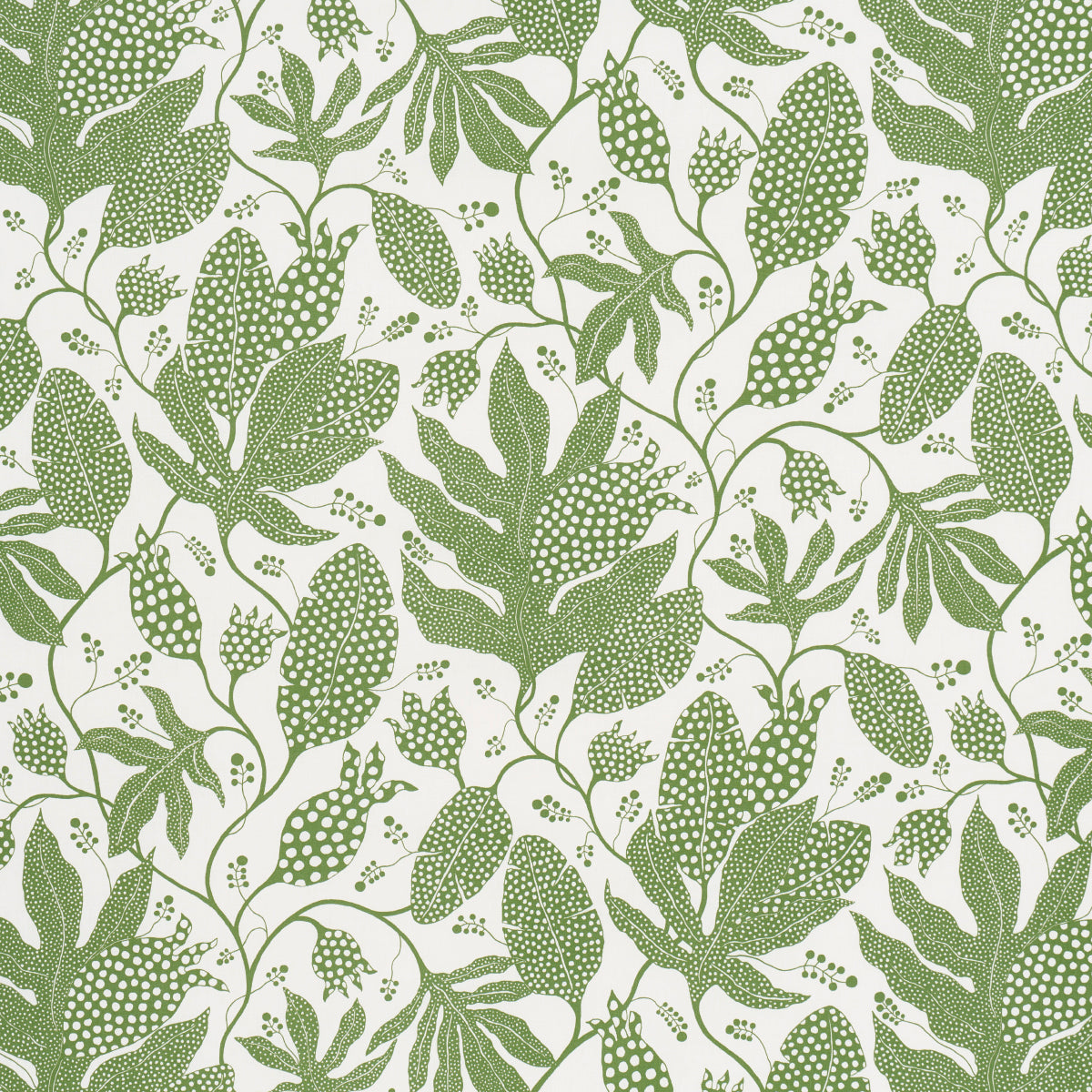 POLKA DOT JUNGLE GREEN & IVORY