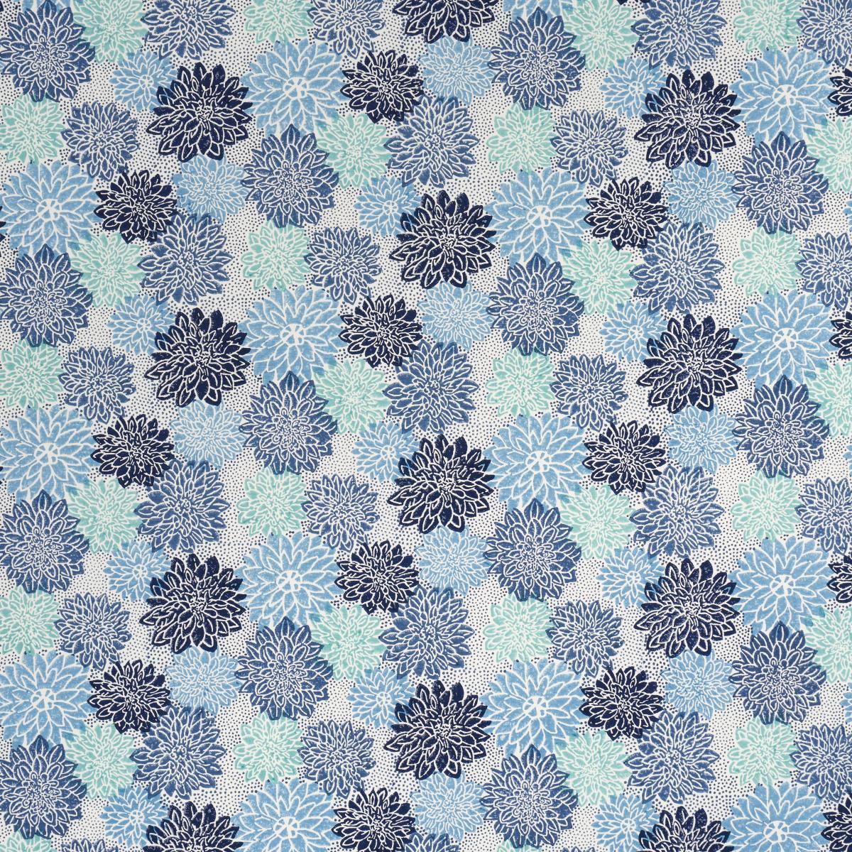 Dahlia Hand Block Print Blues