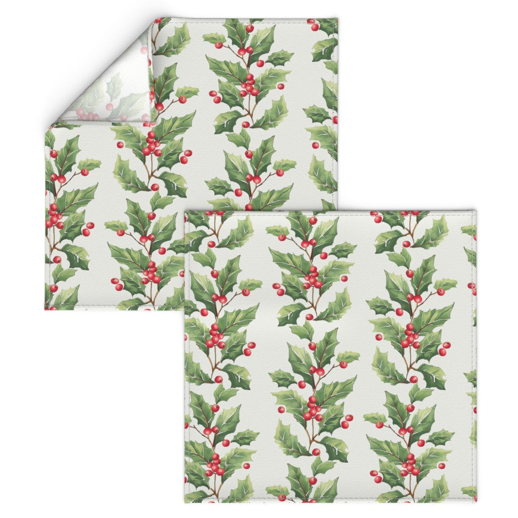 Holly Stripe Dinner Napkins