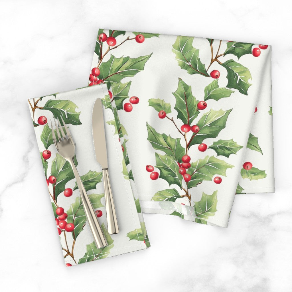 Holly Stripe Dinner Napkins