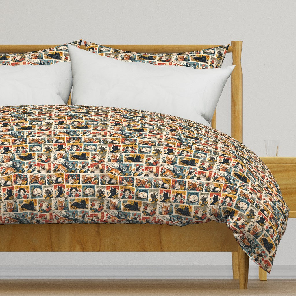Atlanta Fabrics Cats Going Postal Multi Fabric | Atlanta Fabrics