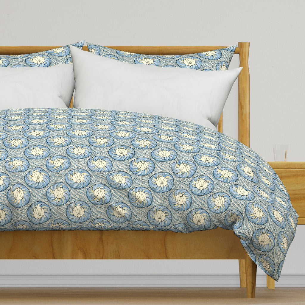 Atlanta Fabrics Nesting Bunnies Blue Fabric | Atlanta Fabrics