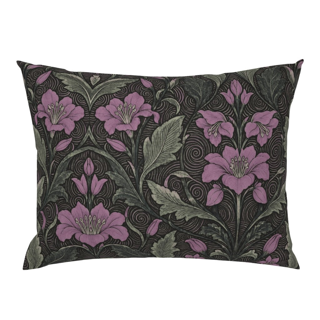 Garden Scrollwork Charcoal Lavender Sage