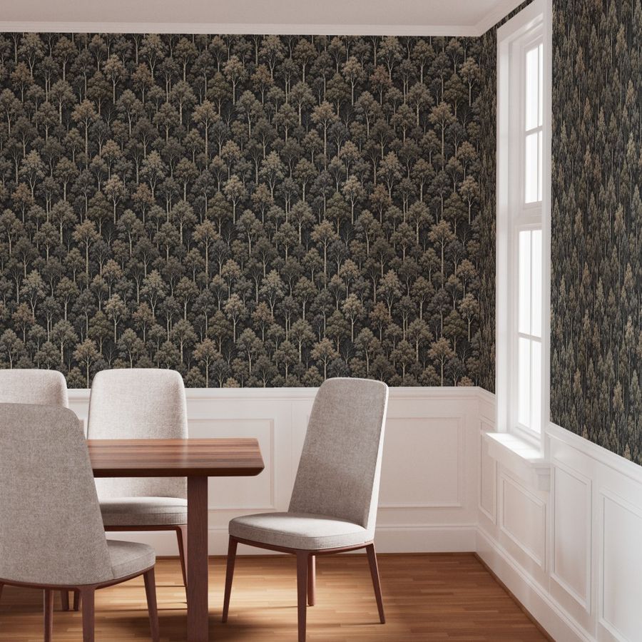 Atlanta Fabrics Hide N Seek Graphite Wallpaper Wallpaper | Atlanta Fabrics