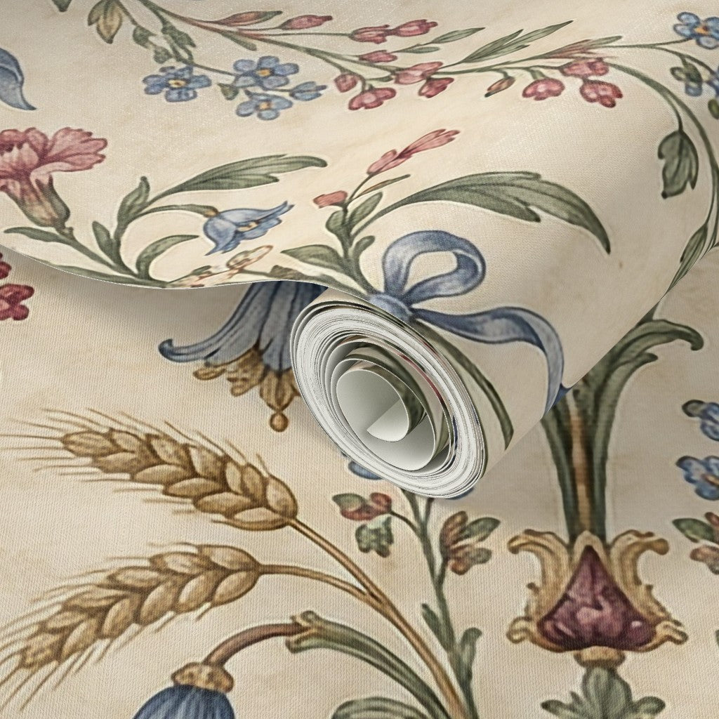 Atlanta Fabrics Aviary Arabesque Parchment Wallpaper Wallpaper | Atlanta Fabrics