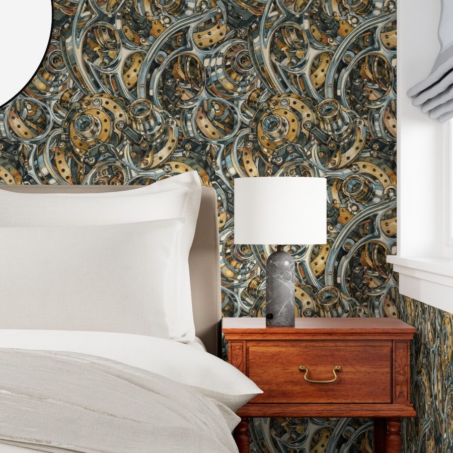 Atlanta Fabrics Vacation Highway Patina Wallpaper Wallpaper | Atlanta Fabrics