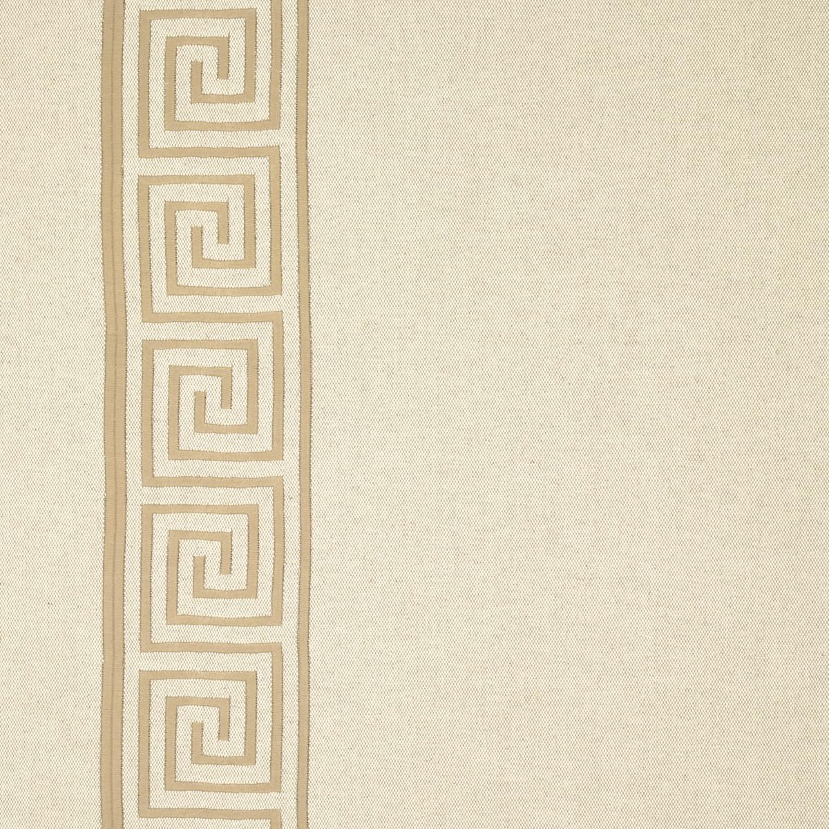 GREEK KEY EMBROIDERY PEBBLE AND TAUPE