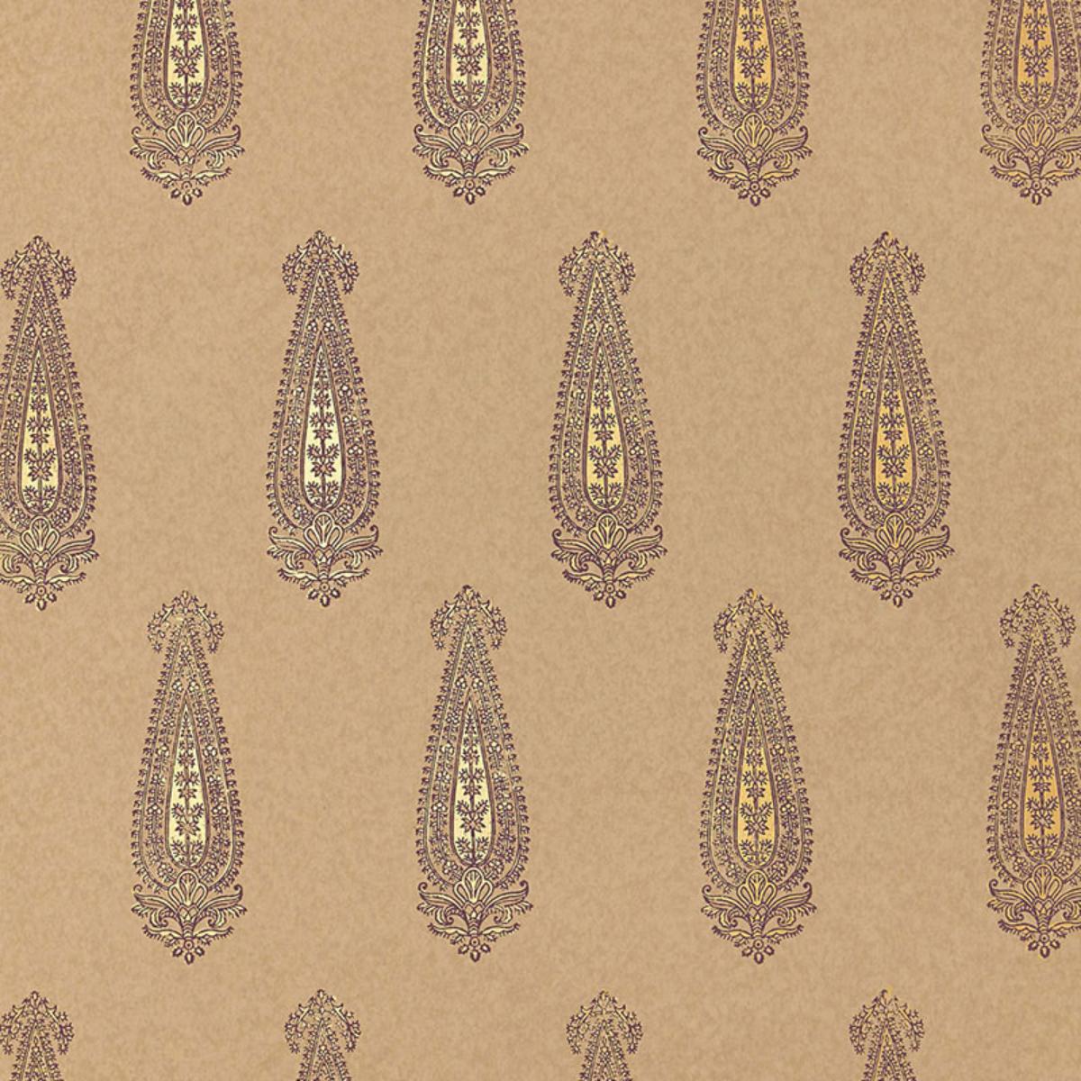 KATARA PAISLEY AUBERGINE & GILT