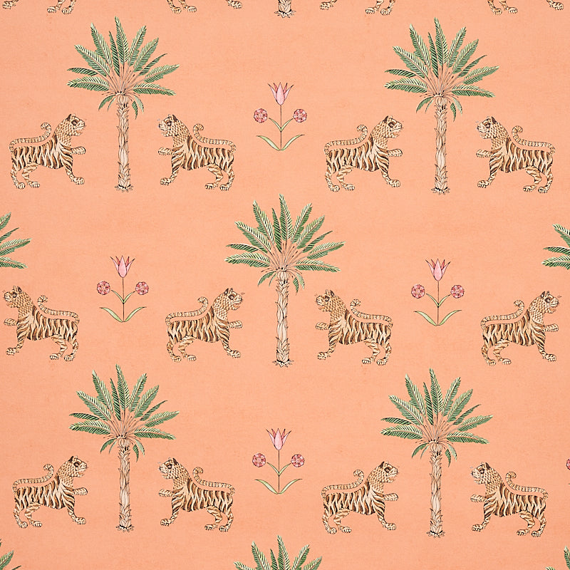 TIGER PALM CRIMSON ON PEACH