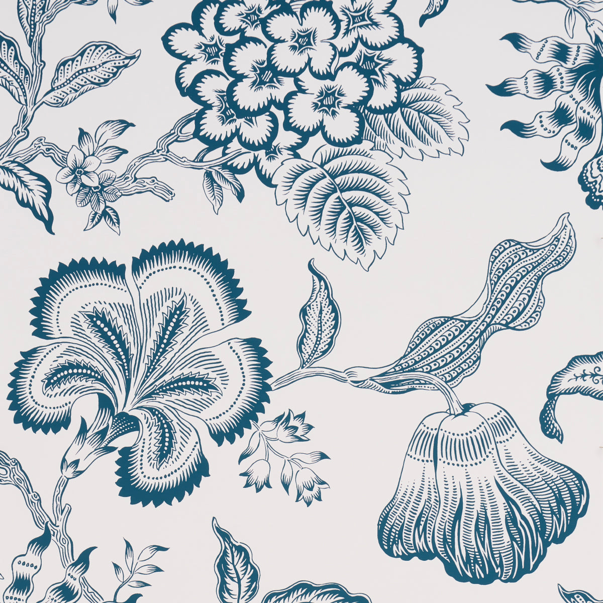 HOTHOUSE FLOWERS SILHOUETTE PEACOCK ON WHITE