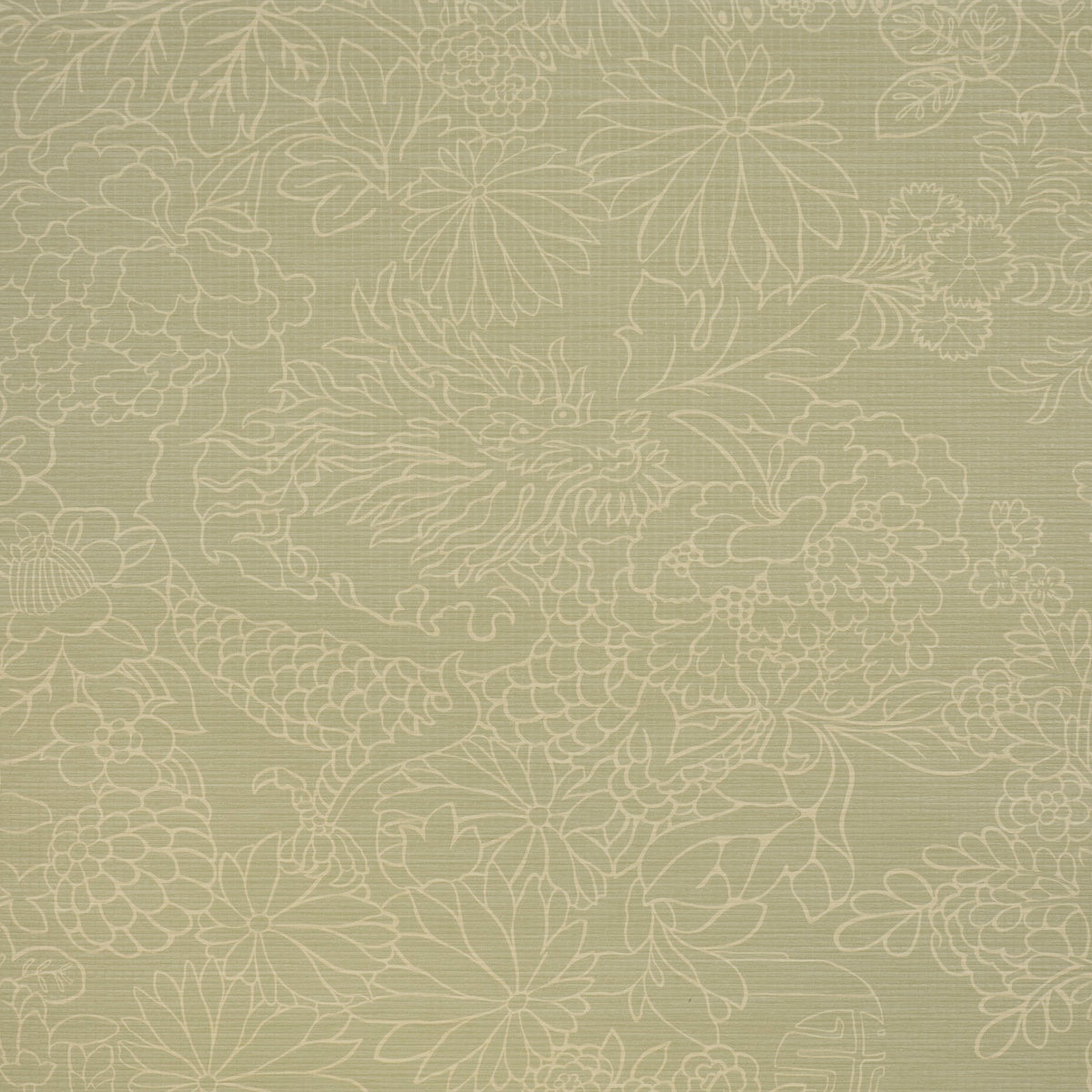 CHIANG MAI DRAGON SILHOUETTE RAFFIA SAGE