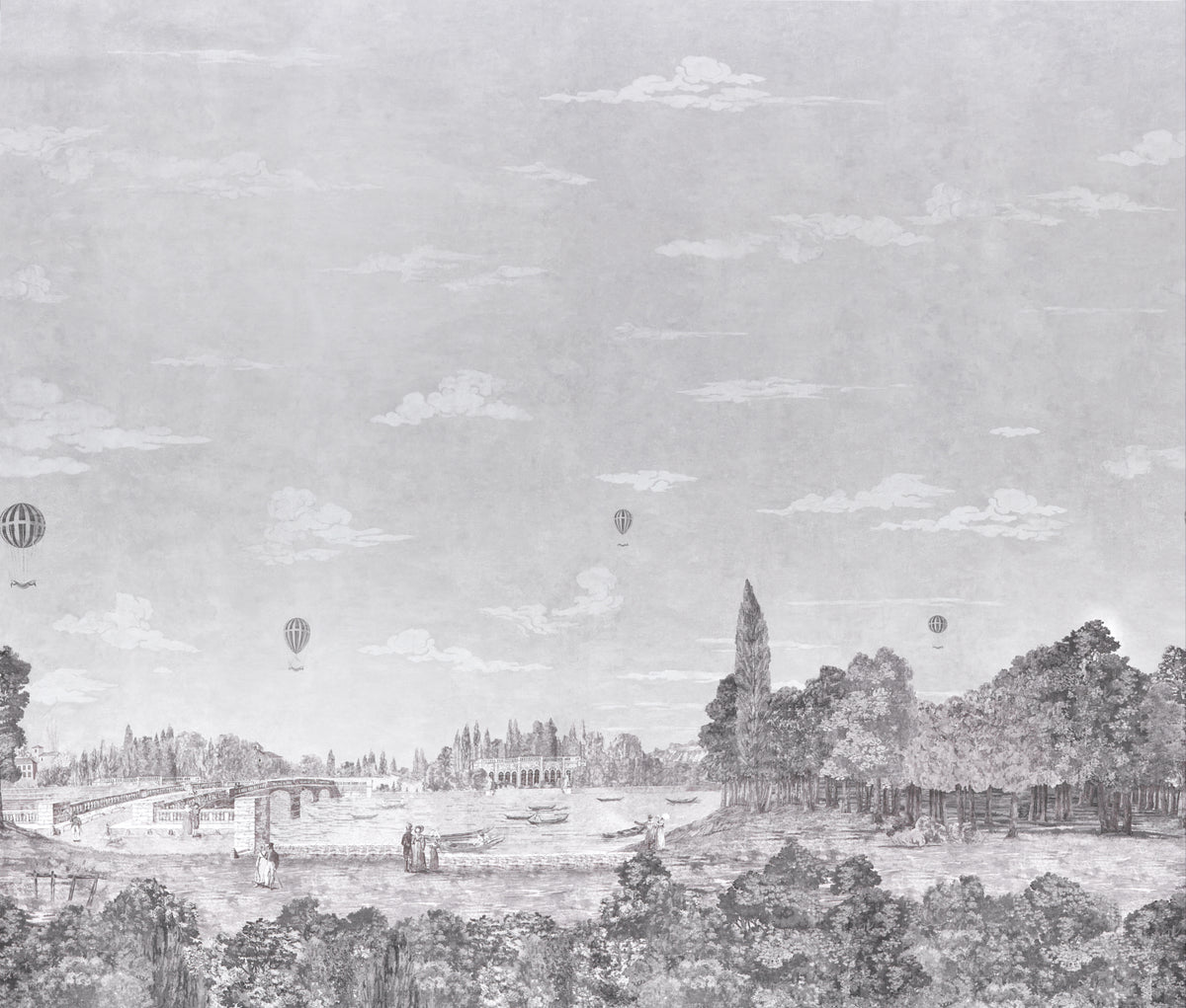 Promenade 4 Panel Set Grisaille
