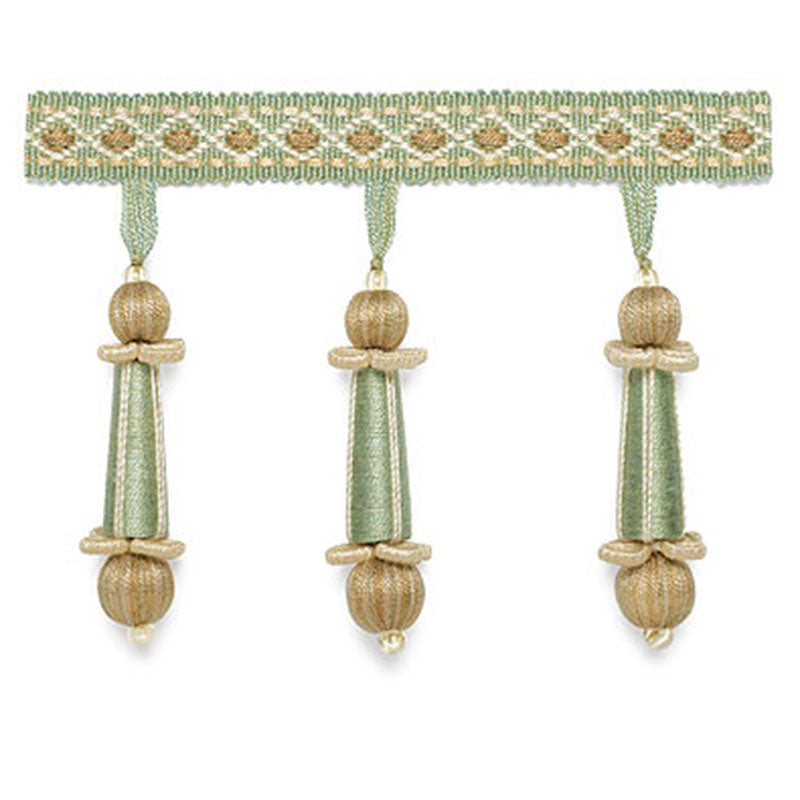 Schumacher ADDINGTON MOLDED TASSEL FRINGE MINERAL Trim | Atlanta Fabrics