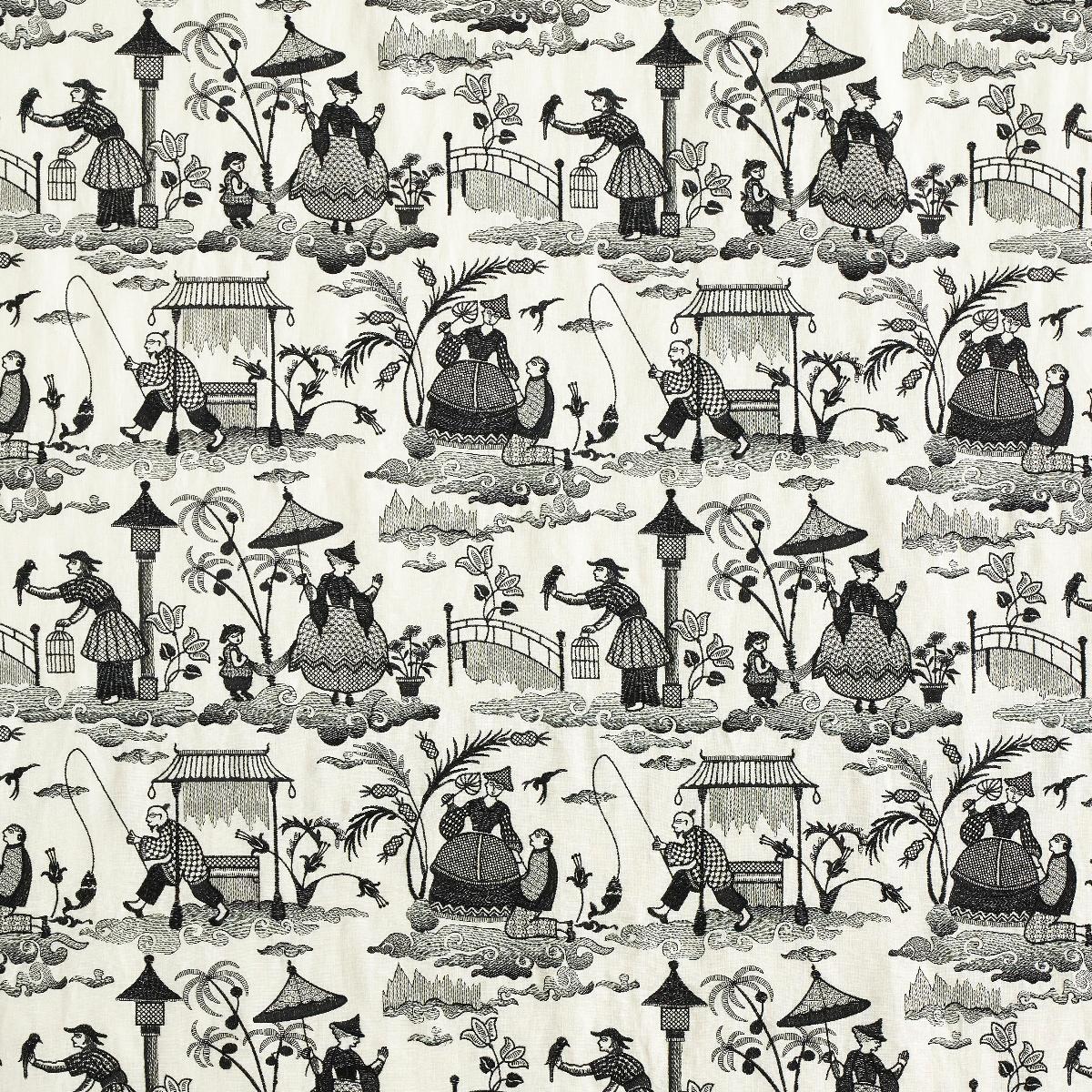 Bassano Embroidered ToileÂ  BLACK