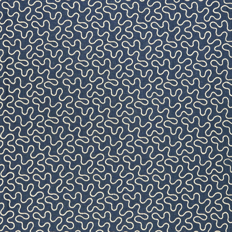 MEANDER EMBROIDERY INDIGO