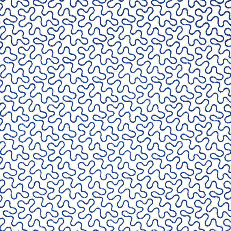 MEANDER EMBROIDERY BLUE ON IVORY