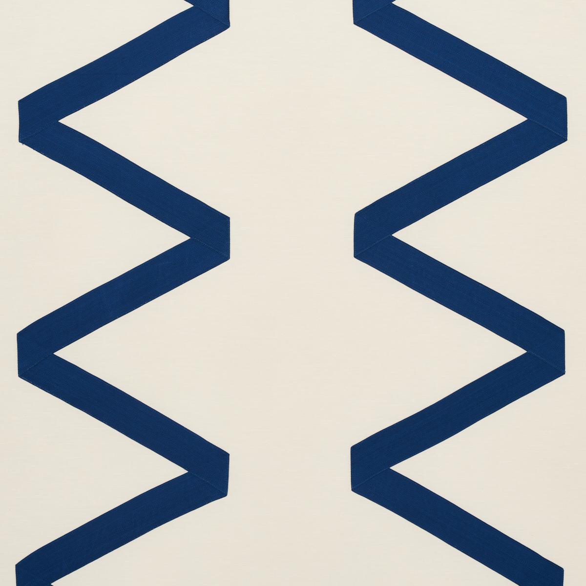 LEGERE LINEN SILK APPLIQUE COBALT ON IVORY