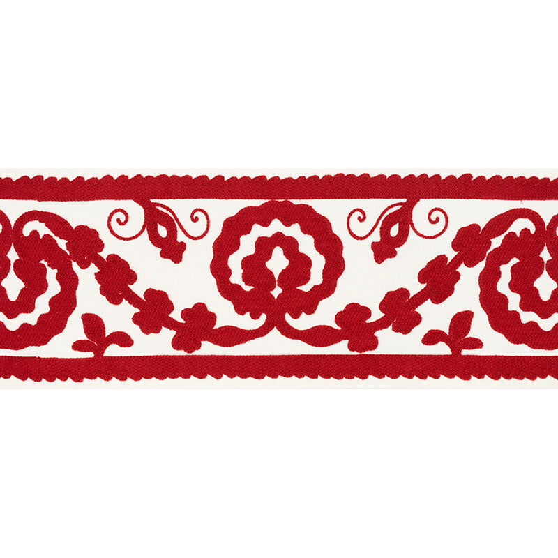 Schumacher ASHBURY TAPE RED Trim | Atlanta Fabrics