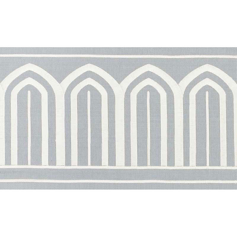 Schumacher ARCHES EMBROIDERED TAPE WIDE SKY Trim | Atlanta Fabrics
