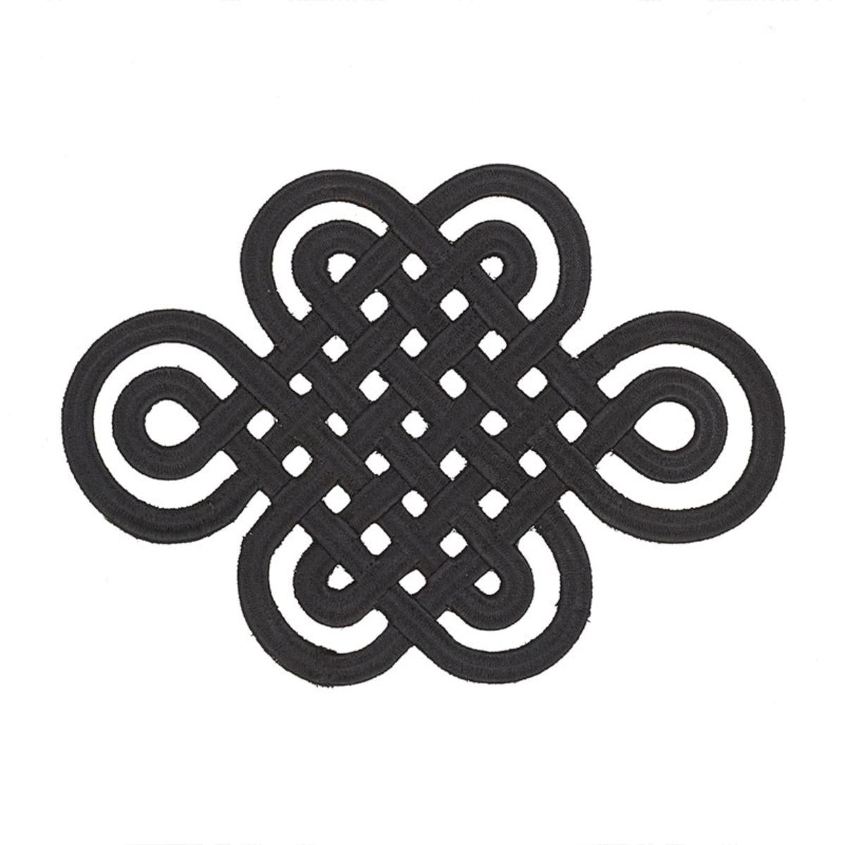 GOOD LUCK KNOT APPLIQUE BLACK