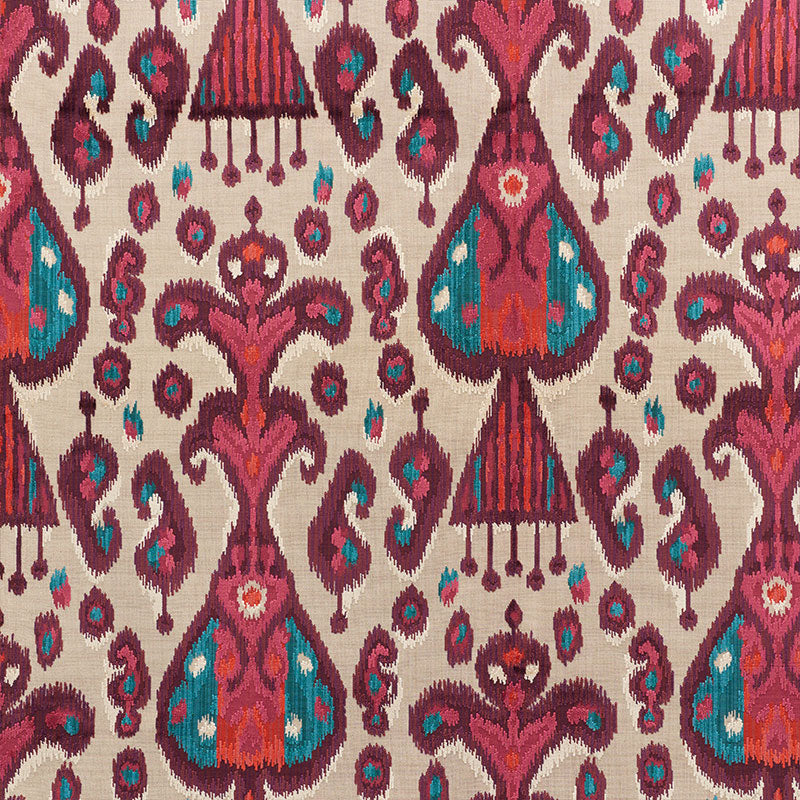 TABRIZ IKAT VELVET AUBERGINE