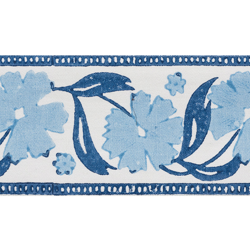 Schumacher ADRA HAND BLOCKED TAPE BLUES Trim | Atlanta Fabrics