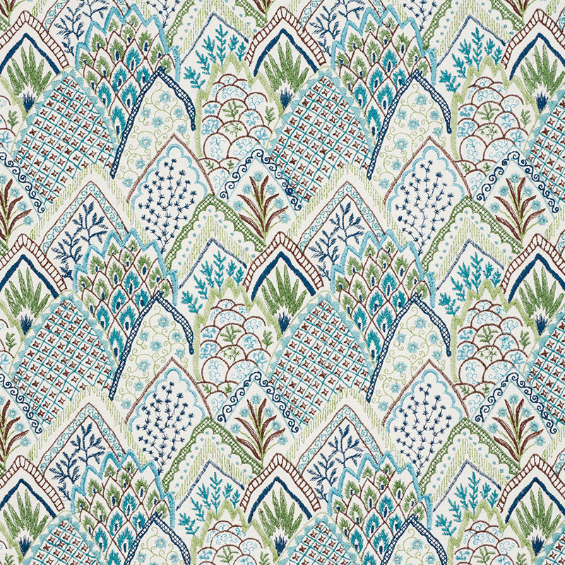 ALBIZIA EMBROIDERY BLUE & GREEN