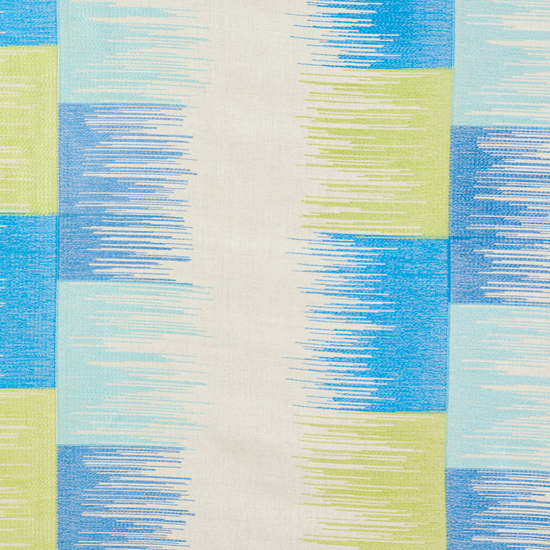 SUNBURST STRIPE EMBROIDERY BLUE & LIME