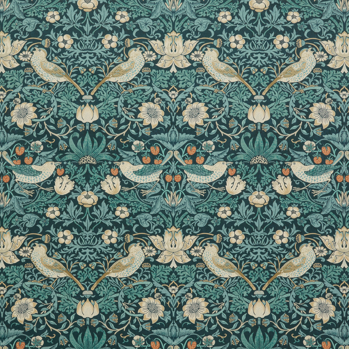 7870 STRAWBERRY THIEF VELVET 3 NAVY