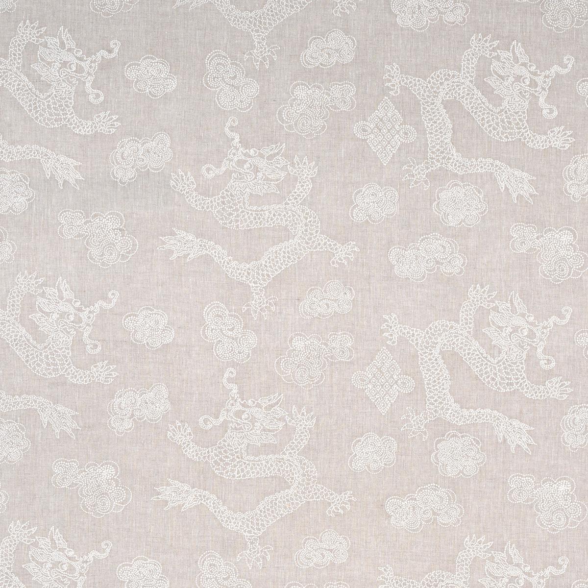 DRAGON EMBROIDERY IVORY ON NATURAL