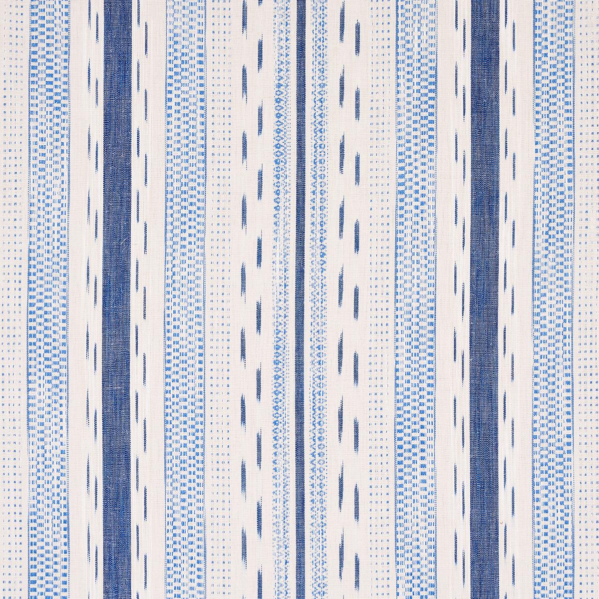MIRZA IKAT STRIPE BLUE ON NATURAL