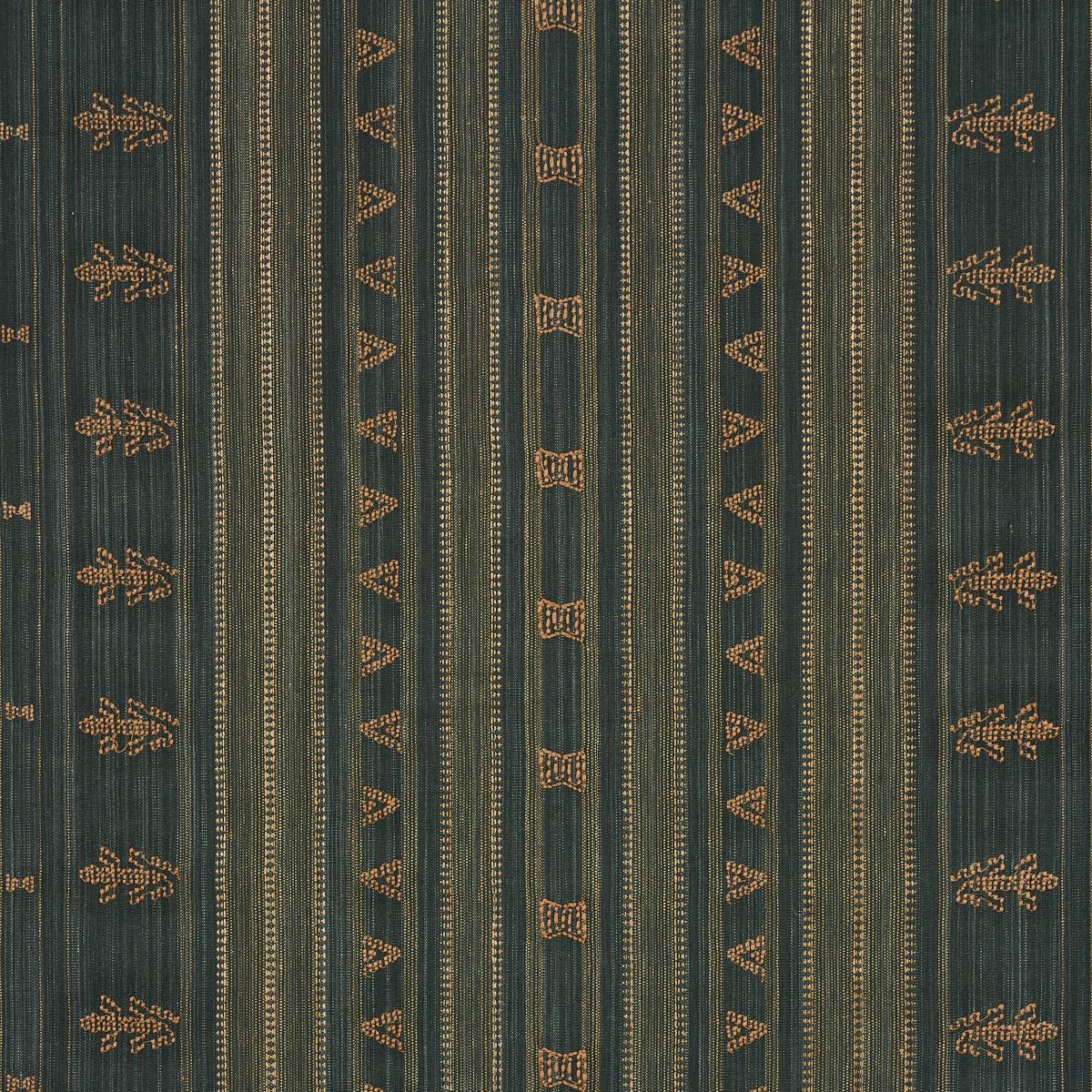 NIMA EMBROIDERED COTTON LINEN JUNGLE GREEN