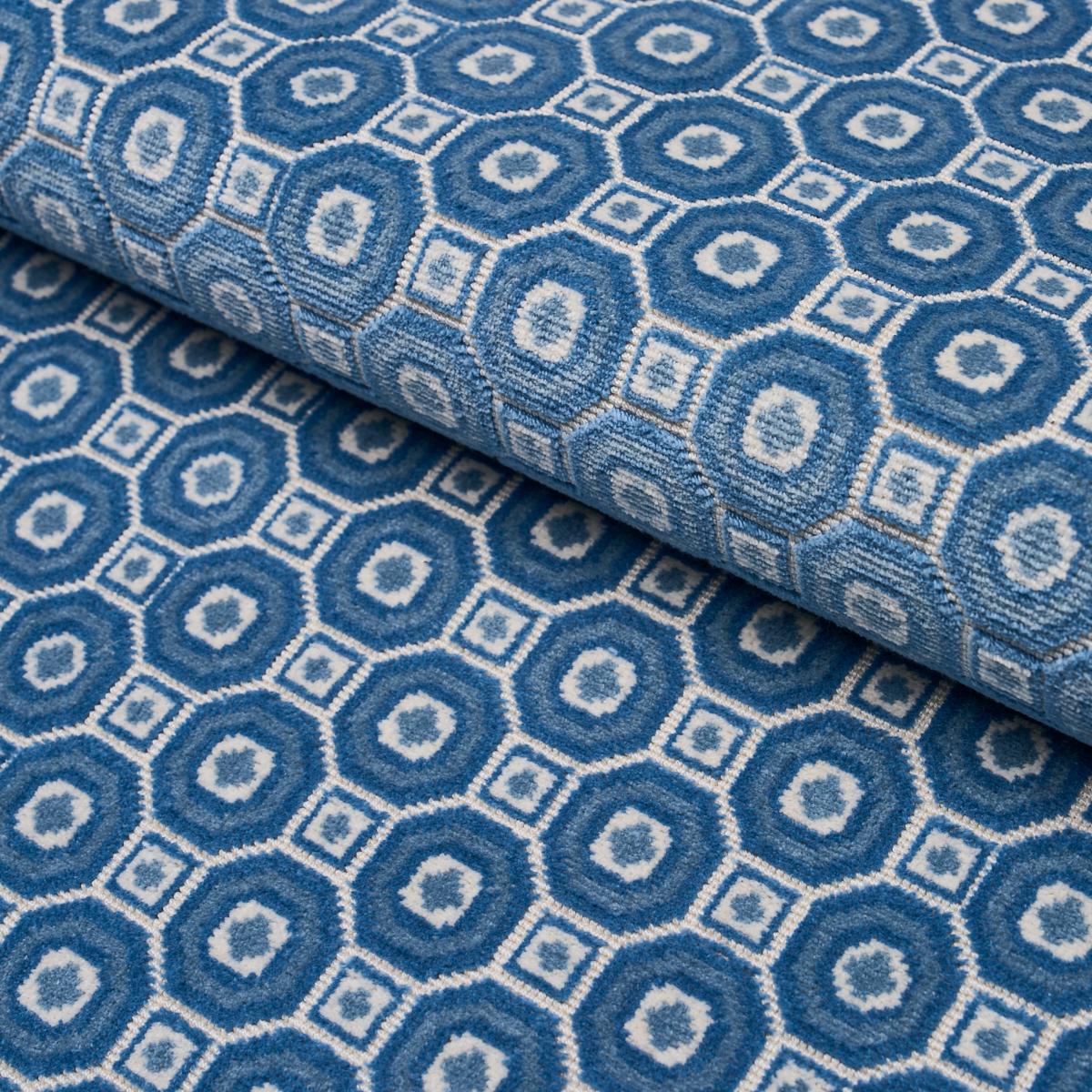 TRIANON CUT VELVET AZUR