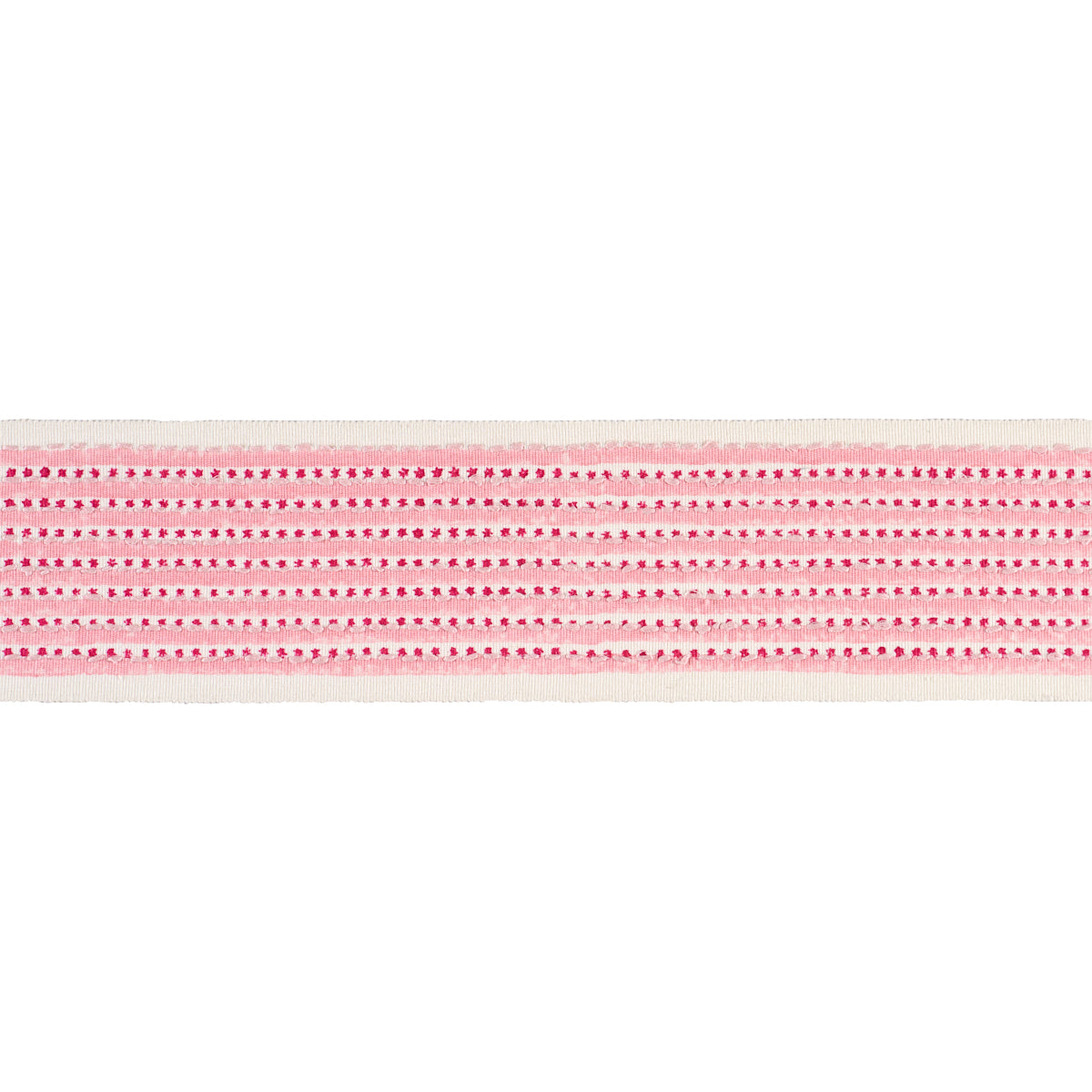 STRIPE & DOT HAND BLOCK TRIM PINK
