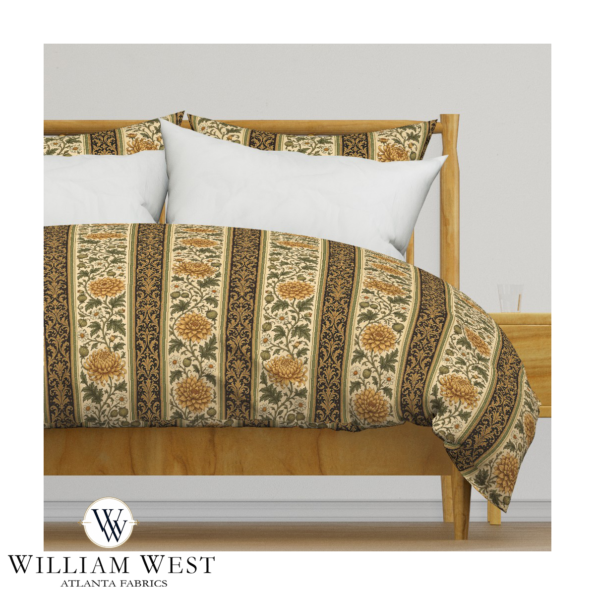 Atlanta Fabrics Briarwick Stripe Brass Fabric | Atlanta Fabrics