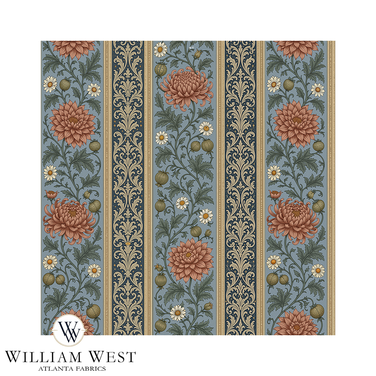Briarwick Stripe Cornflower Wallpaper